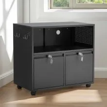 VEVOR 2 Drawers Lateral Metal File Cabinet with Lock and Hanging Rod Black