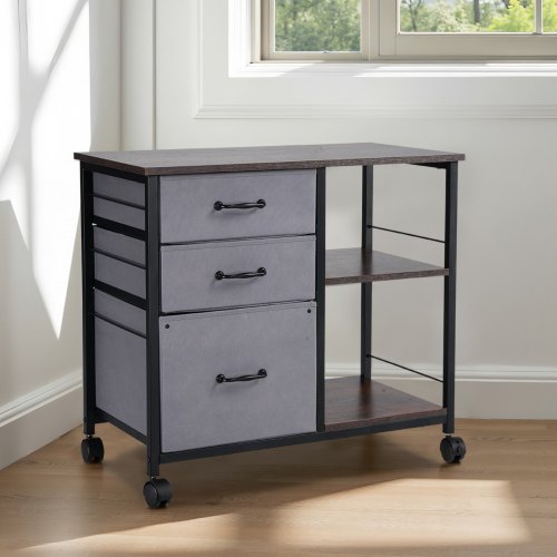 VEVOR 2 Drawer Wooden File Cabinet, Mobile Filing Cabinet With Open Shelves, Lockable Lateral Rolling File Storage With Adjustable Shelves, Free Standing Printer Stand, White | Best Buy Canada