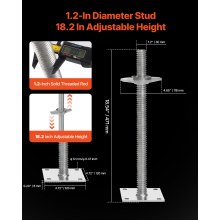 4-Pack Adjustable Leveling Jacks Solid Screw for Baker-Style Scaffolding