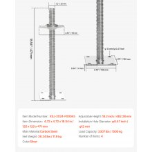 4-Pack Adjustable Leveling Jacks Solid Screw for Baker-Style Scaffolding