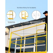 VEVOR 6ft Scaffolding Safety Guard Rail System For Baker Scaffolding Yellow