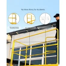 6ft Scaffolding Safety Guard Rail System For Baker-Style Scaffolding Yellow