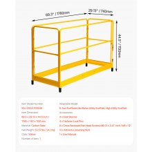 VEVOR 6ft Scaffolding Safety Guard Rail System For Baker Scaffolding Yellow