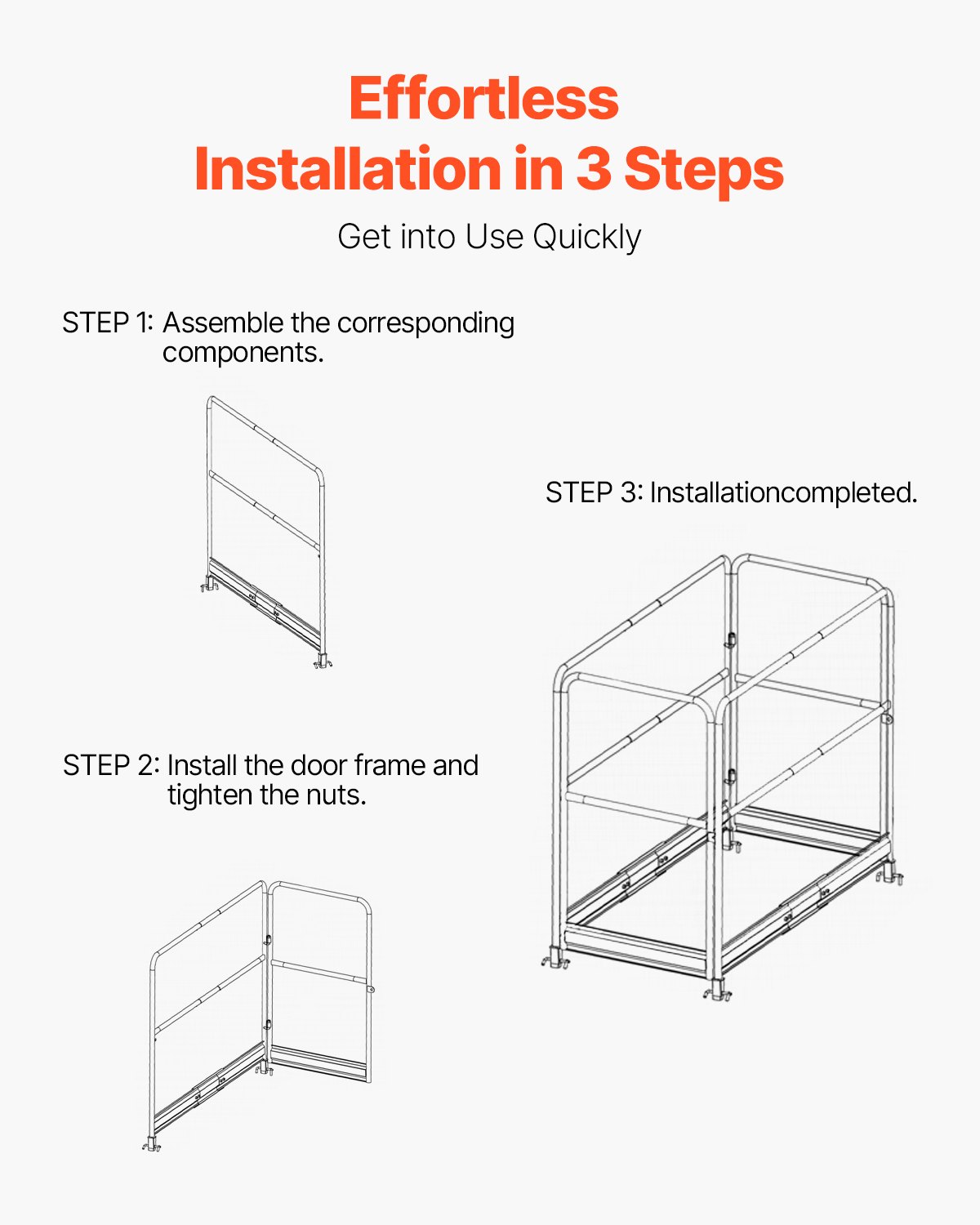 6ft Scaffolding Safety Guard Rail System For Baker-Style Scaffolding Yellow