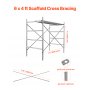 Scaffolding Cross Brace 6ft x 4ft 4-Pack Solid Carbon Steel Cross Supports
