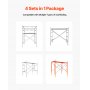 Scaffolding Cross Brace 6ft x 4ft 4-Pack Solid Carbon Steel Cross Supports