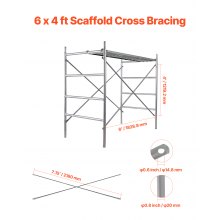 Scaffolding Cross Brace 6ft x 4ft 4-Pack Solid Carbon Steel Cross Supports