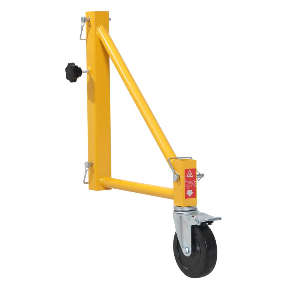 VEVOR 4-Pack Scaffold Outriggers, 1000 lbs Total Load Capacity Baker-Style Scaffolding Accessory with Swivel Casters, Carbon Steel Scaffold Wheel System with Rust Proof Galvanized Surface, Yellow