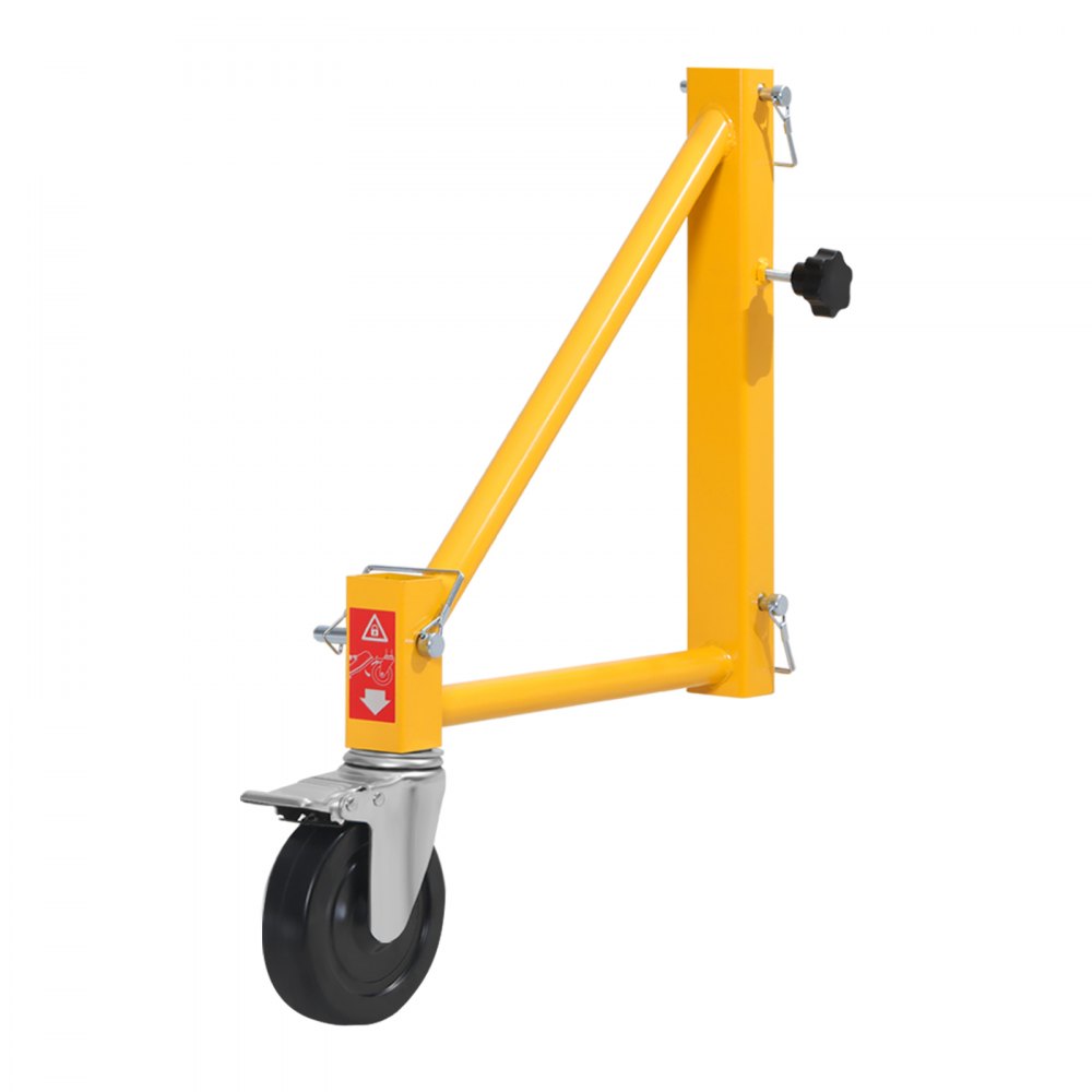 VEVOR 4-Pack Scaffold Outriggers, 1000 lbs Total Load Capacity Baker-Style Scaffolding Accessory with Swivel Casters, Carbon Steel Scaffold Wheel System with Rust Proof Galvanized Surface, Yellow