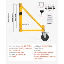 Set of Scaffolding Outriggers with Casters for Baker-Style Scaffolding 4 Pack