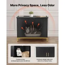 VEVOR Cat Litter Box Enclosure Furniture, 27.6 in Hidden Litter Box Cabinet with Metal Legs & Handle, Modern Style Cat Washroom House End Table, Fit Most of Litterbox, for Bedroom Living Room