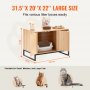 VEVOR Cat Litter Box Enclosure Caixa de areia escondida Móveis 31,5"L x 20"L x 22"A