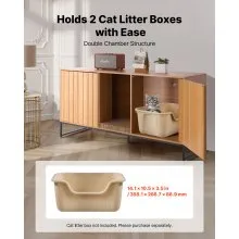 VEVOR Cat Litter Box Enclosure Furniture, 120 cm Hidden Litter Box Cabinet with Scratch Pad & Storage, Waterproof Cat Washroom End Table Cat House, Fit Most of Litterbox, for Bedroom Living Room