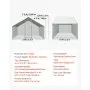 VEVOR Large Metal Chicken Coop, 3 x 2 x 2 m, Walk-in Chicken Runs with Waterproof Cover, Spire Roof Hen House Enclosure with Lock, Outdoor Duck Rabbit Cage Poultry Pen for Backyard, Farm, Yard Use