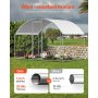 Metal Chicken Coop 9.8x6.5x6.5ft Walk-in Chicken Run with Cover Doom Roof