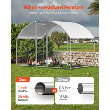 Metal Chicken Coop 9.8x6.5x6.5ft Walk-in Chicken Run with Cover Doom Roof