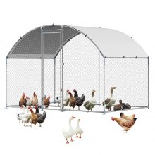 Metal Chicken Coop 9.8x6.5x6.5ft Walk-in Chicken Run with Cover Doom Roof
