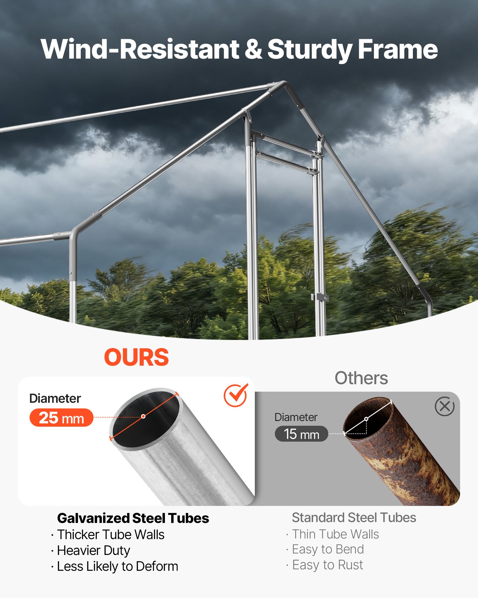 VEVOR Large Metal Chicken Coop, 3 x 4 x 2 m, Walk-in Chicken Runs with Waterproof Cover, Spire Roof Hen House Enclosure with Lock, Outdoor Duck Rabbit Cage Poultry Pen for Backyard, Farm, Yard Use