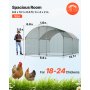 VEVOR Metal Chicken Coop, 9.8x13.1x6.5 ft Large Walk-in Chicken Runs with Cover, Doom Roof Hen House Enclosure with Security Lock, Outdoor Duck Rabbit Cage Poultry Pen for Backyard, Farm, Yard