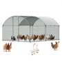 VEVOR Metal Chicken Coop, 9.8x13.1x6.5 ft Large Walk-in Chicken Runs with Cover, Doom Roof Hen House Enclosure with Security Lock, Outdoor Duck Rabbit Cage Poultry Pen for Backyard, Farm, Yard