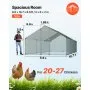 VEVOR Metal Chicken Coop, 9.8x19.6x6.5 ft Large Walk-in Chicken Runs with Cover, Spire Roof Hen House Enclosure with Security Lock, Outdoor Duck Rabbit Cage Poultry Pen for Backyard, Farm, Yard