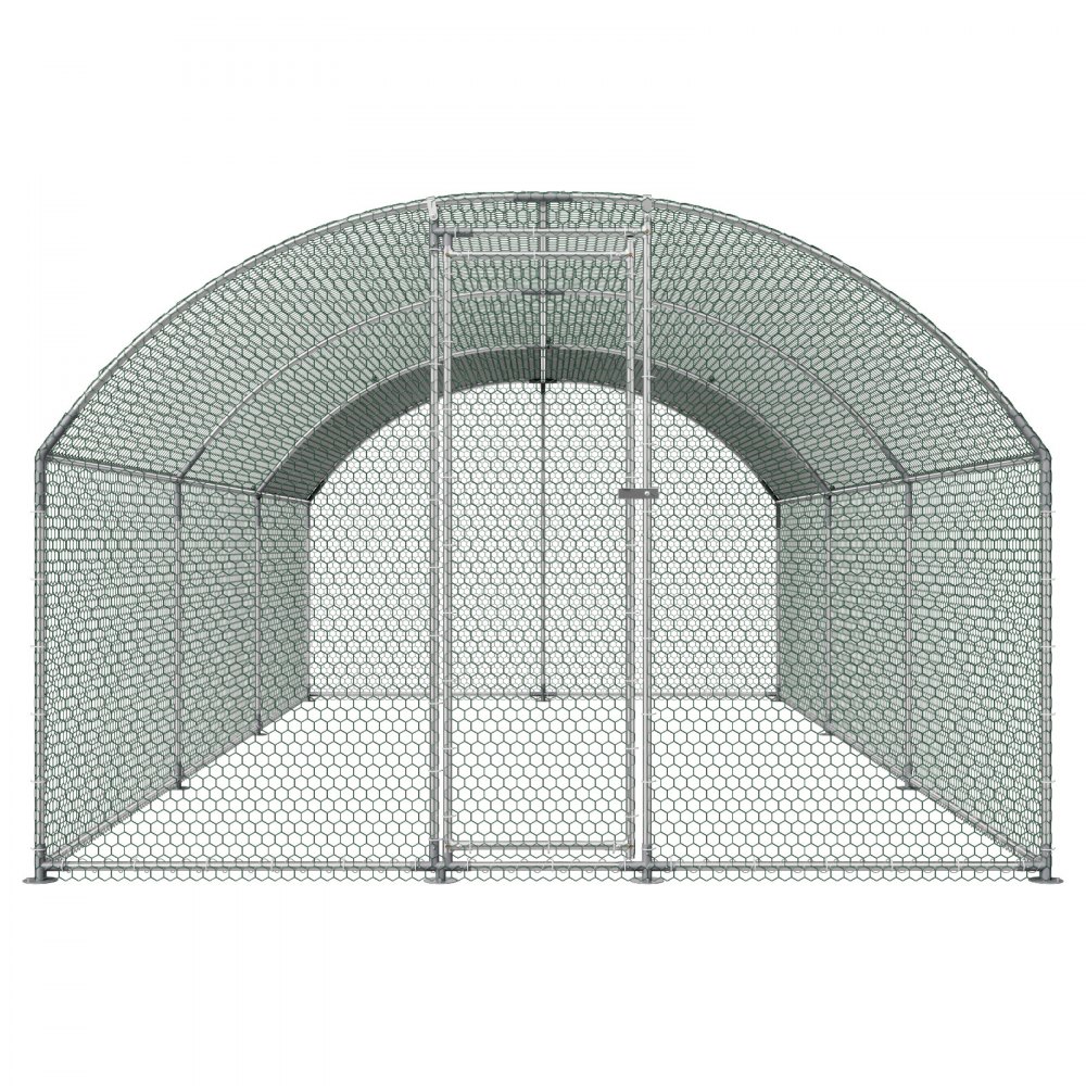 VEVOR Metal Chicken Coop, 9.8x19.3x6.5 ft Large Walk-in Chicken Runs with Cover, Doom Roof Hen House Enclosure with Security Lock, Outdoor Duck Rabbit Cage Poultry Pen for Backyard, Farm, Yard