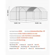 Metal Chicken Coop 9.8x19.6x6.5 ft Walk-in Chicken Run with Cover Doom Roof