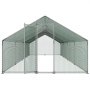VEVOR Large Metal Chicken Coop, 3 x 8 x 2 m, Walk-in Chicken Runs with Waterproof Cover, Spire Roof Hen House Enclosure with Lock, Outdoor Duck Rabbit Cage Poultry Pen for Backyard, Farm, Yard Use