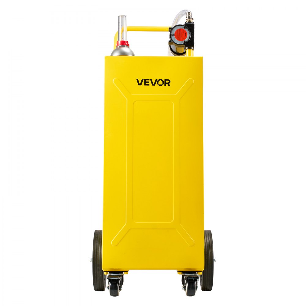 VEVOR 113.6L Diesel Caddy, Carbon Steel, Portable Diesel Transfer Storage Tank with Electric Pump & 4 Rolling Wheels, Transfer Can Container, for Tractors, Forklifts, Loaders, Farm Equipment, Yellow