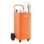 VEVOR 132.5L Fuel Gas Caddy, Carbon Steel, Portable Fuel Transfer Storage Tank with Manual Pump and 4 Wheels, Gasoline Diesel Can Container, for Cars, Lawn Mowers, ATVs, Boats, Motorcycles, Orange