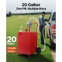 VEVOR 20 Gallon Fuel Caddy Gasoline & Diesel Fuel Tank with Manual Pump Red