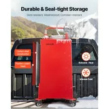 VEVOR 40 Gallon Fuel Caddy Gasoline & Diesel Fuel Tank with Manual Pump Red