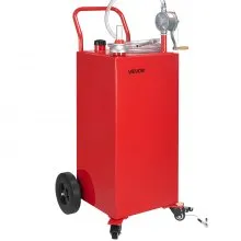 VEVOR 40 Gallon Fuel Caddy Gasoline & Diesel Fuel Tank with Manual Pump Red