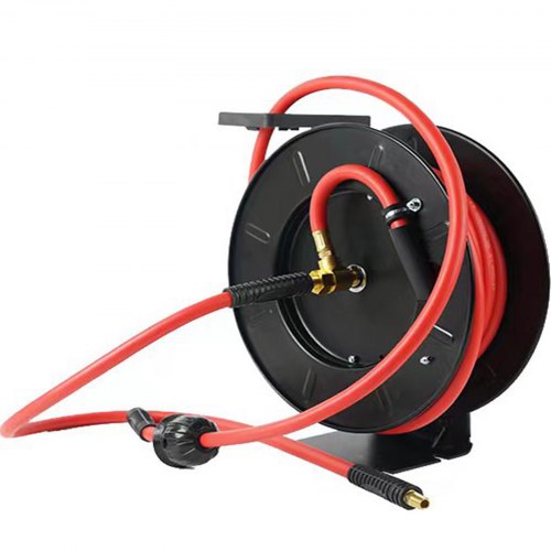 VEVOR 3/8" X 25ft Hybrid Air Hose – Lightweight, Kink-Resistant, 300 PSI, Brass Fittings, All-Weather Flexible, Orange