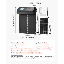 VEVOR Automatic Chicken Coop Door, Solar & Battery Powered Chicken Door with LCD Display, Remote Control, Light Sensor & Timer, Anti-Pinch Security, Aluminum Alloy Chick Run Gate Opener, Black