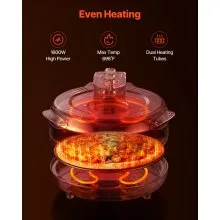 VEVOR Pizza Oven, 14 in Electric Pizza Maker, 1600W Electric Pizzas Cooker with Cordierite Stone, 5-Mode Temperature Control, Viewing Window for Precise Cooking, Heats up to 698 ˚F, for Home Kitchen