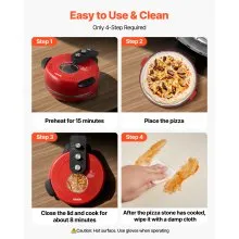 VEVOR Pizza Oven, 14 in Electric Pizza Maker, 1600W Electric Pizzas Cooker with Cordierite Stone, 5-Mode Temperature Control, Viewing Window for Precise Cooking, Heats up to 698 ˚F, for Home Kitchen