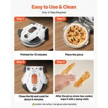 VEVOR Pizza Oven, 12 in Electric Pizza Maker, 1200W Electric Pizzas Cooker with Cordierite Stone, 5-Mode Temperature Control, Viewing Window for Precise Cooking, Heats up to 788 ˚F, for Home (White)