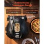 Pizza pec VEVOR, elektrický pekáč na pizzu 304,8 mm, elektrický hrniec na pizzu s výkonom 1200 W s kordieritovým kameňom, 5-režimová regulácia teploty, priezor pre presné varenie, ohrieva až do 420 ℃, pre domácnosť (čierna)