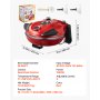 VEVOR Pizza Oven, 304.8 mm Electric Pizza Maker, 1200W Electric Pizzas Cooker with Cordierite Stone, 5-Mode Temperature Control, Viewing Window for Precise Cooking, Heats up to 420℃, for Home (Red)