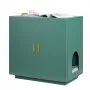 VEVOR Cat Litter Box Enclosure, 31.5 in Hidden Litter Box Cabinet, Wooden Indoor Cat Washroom with Ventilated Holes, Double-Door Kitty Pet House Furniture, End Side Table Fit Most Litterboxes