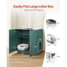 VEVOR Cat Litter Box Enclosure Furniture 31.5in Indoor Hidden Litter Box Cabinet