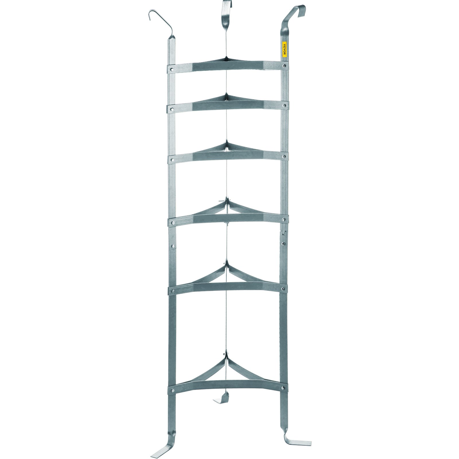 VEVOR 6-Tier Cookware Stand, Carbon Steel Multi-Layer Pot Rack, 61-inch Cookware Shelf, Satin Nickel Cookware Storage Tower, Unassembled Kitchen Corner Shelf Rack for Pans, Pots, and Baskets Storage