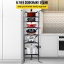 VEVOR 6-Tier Cookware Stand, 61-inch Multi-Layer Pot Rack, Carbon Steel Cookware Shelf, Cookware Storage Tower, Unassembled Kitchen Corner Shelf Rack for Pans, Pots, Baskets and Kettles, Graphite