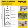 VEVOR 6-Tier Cookware Stand, 61-inch Multi-Layer Pot Rack, Carbon Steel Cookware Shelf, Cookware Storage Tower, Unassembled Kitchen Corner Shelf Rack for Pans, Pots, Baskets and Kettles, Graphite
