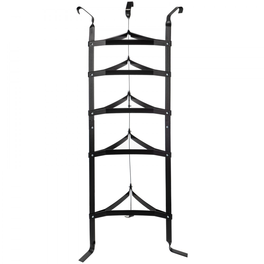 VEVOR 5-Tier Cookware Stand, Carbon Steel Multi-Layer Pot Rack, 42.7-inch Cookware Shelf, Matt Black Cookware Storage Tower, Unassembled Kitchen Corner Shelf Rack for Pans, Pots, and Kettles Storage