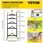 VEVOR 5-Tier Cookware Stand, Carbon Steel Multi-Layer Pot Rack, 42.7-inch Cookware Shelf, Matt Black Cookware Storage Tower, Unassembled Kitchen Corner Shelf Rack for Pans, Pots, and Kettles Storage