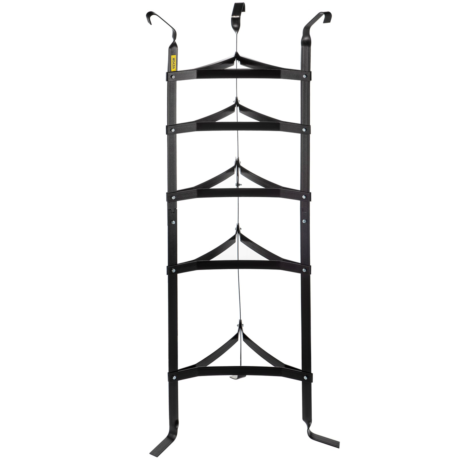 VEVOR 5-Tier Cookware Stand, Carbon Steel Multi-Layer Pot Rack, 42.7-inch Cookware Shelf, Matt Black Cookware Storage Tower, Unassembled Kitchen Corner Shelf Rack for Pans, Pots, and Kettles Storage