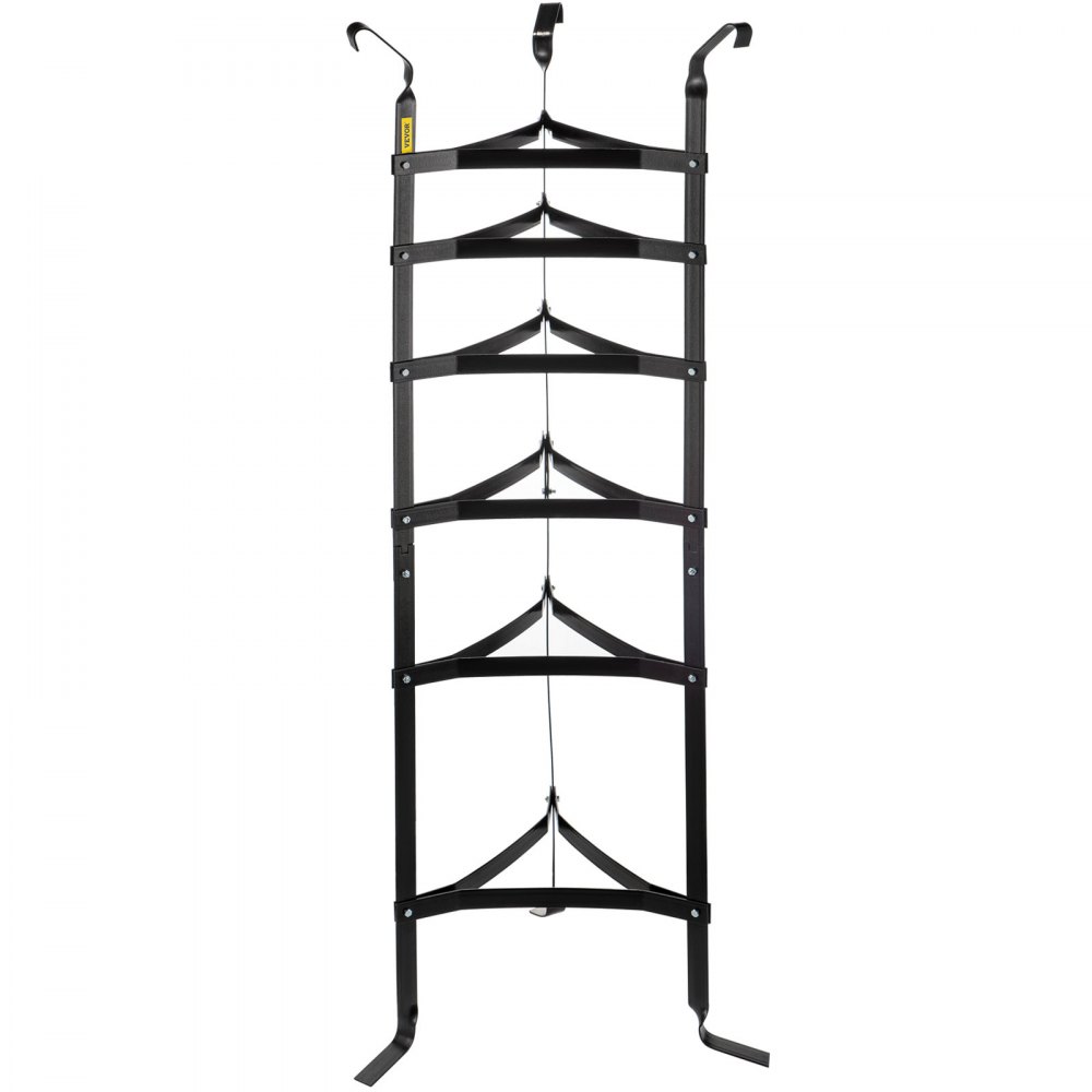 VEVOR 6-Tier Cookware Stand, 61-inch Multi-Layer Pot Rack, Carbon Steel Cookware Shelf, Cookware Storage Tower, Unassembled Kitchen Corner Shelf Rack for Pans, Pots, Baskets and Kettles, Matte Black