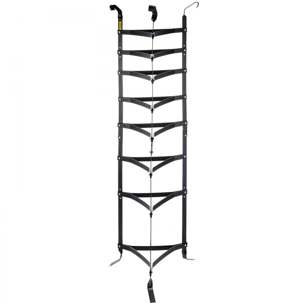 VEVOR 8-Tier Cookware Stand, 68-inch Multi-Layer Pot Rack, Carbon Steel Cookware Shelf, Cookware Storage Tower, Unassembled Kitchen Corner Shelf Rack for Pans, Pots, and Kettles, Matte Black